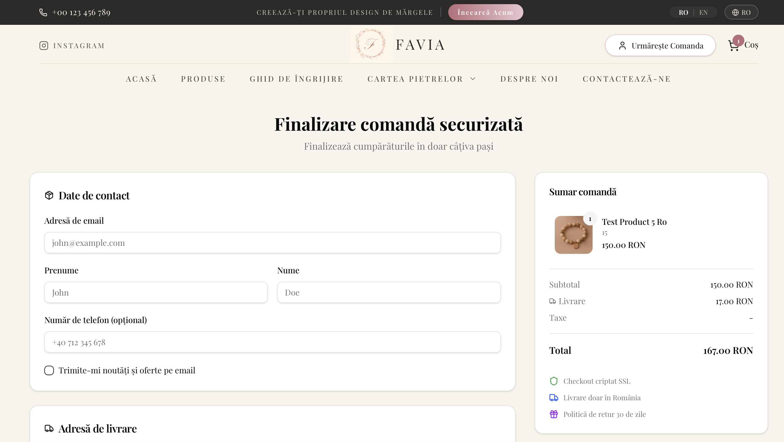 ByFavia checkout
