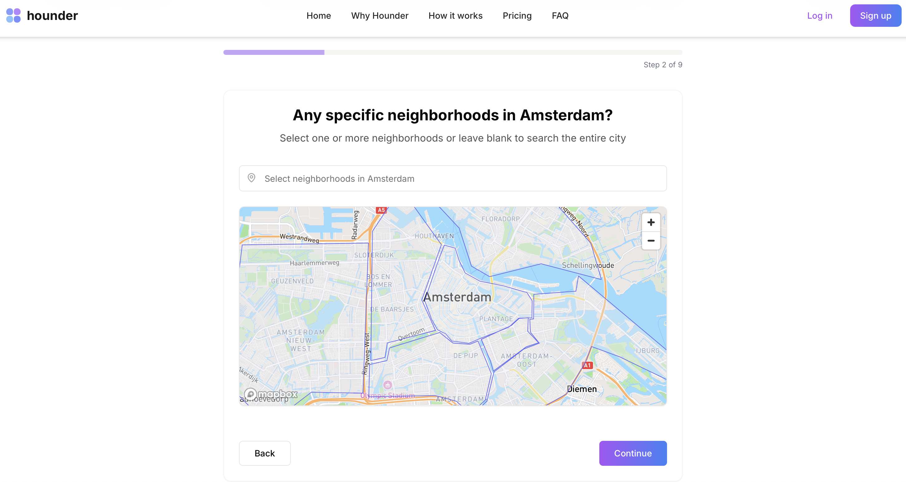 Interactive neighbourhood map