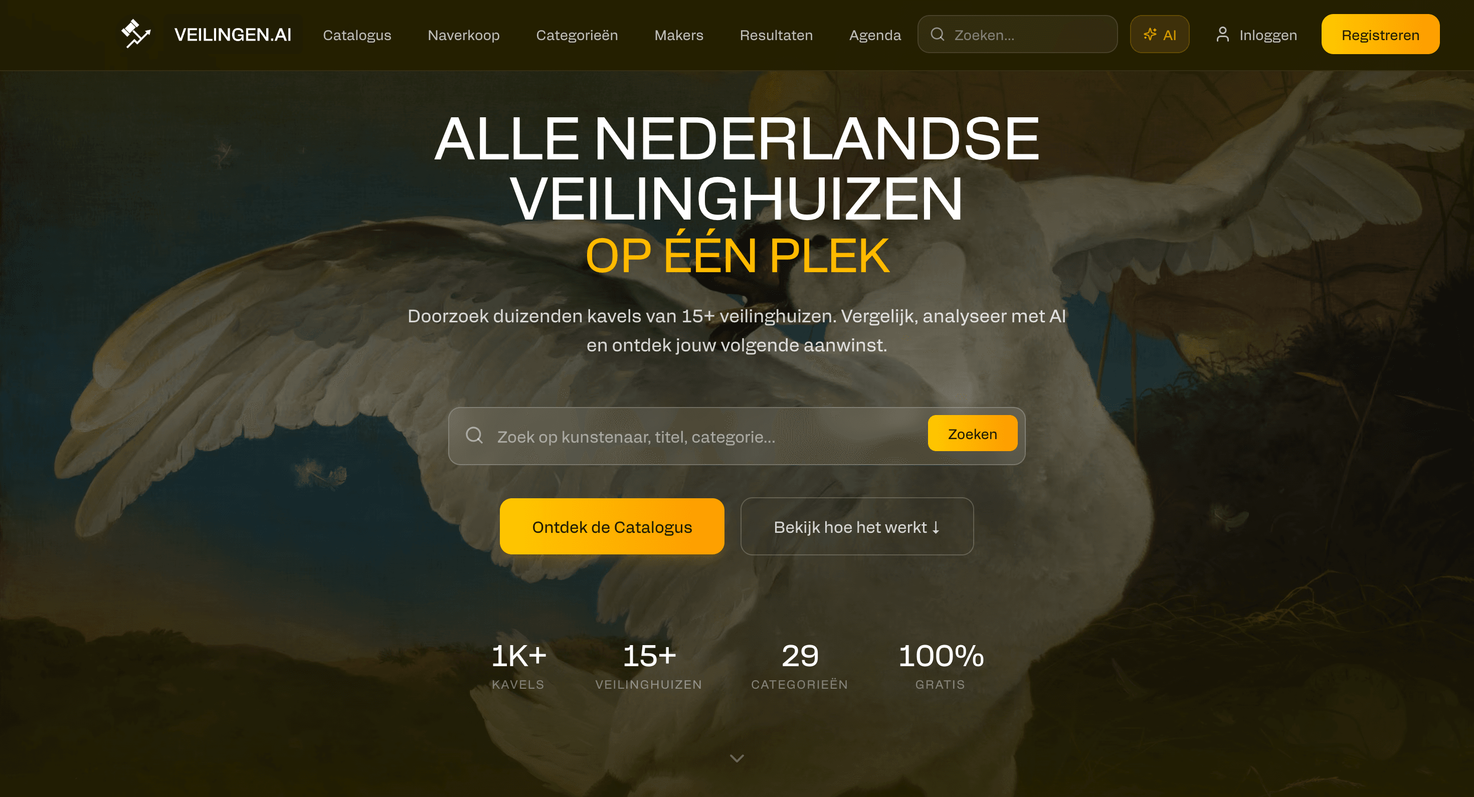 Veilingen.ai homepage